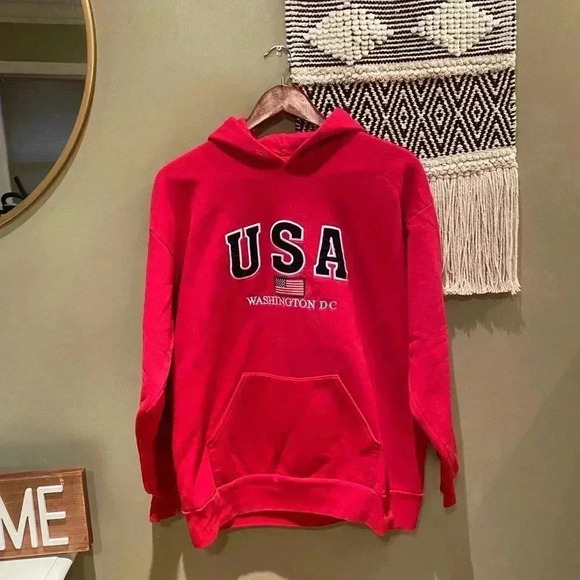 USA WASHINGTON DC VINTAGE RED SWEATSHIRT XL - Picture 1 of 5